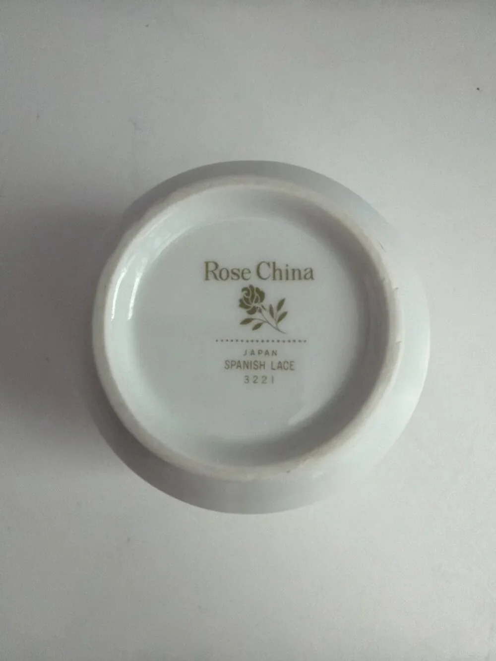 Vintage Rose China Sugar Bowl White Spanish Lace Pattern Silver Trim MadeJapan